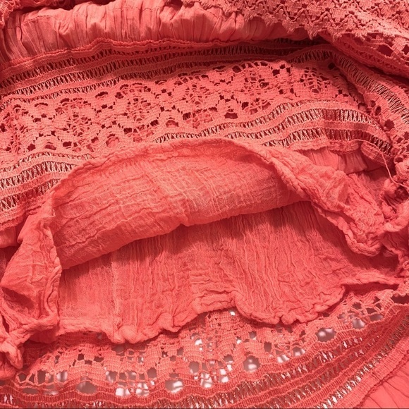 Orange Sleeveless Maxi Dress Small Cotton Boho Sleeveless Tiered Cottagecore - Picture 6 of 10